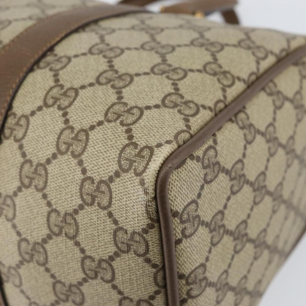 GUCCI GG Supreme Web Sherry Line Bag PVC Beige Gold 116 02 007 Auth 156427 - Picture 15 of 16